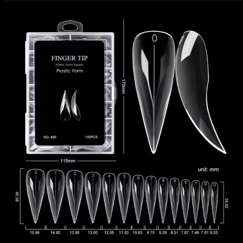 140-Piece Eagle Claw Full Cover Nail Tips & Dual Form Extension False Nail Tips Axl