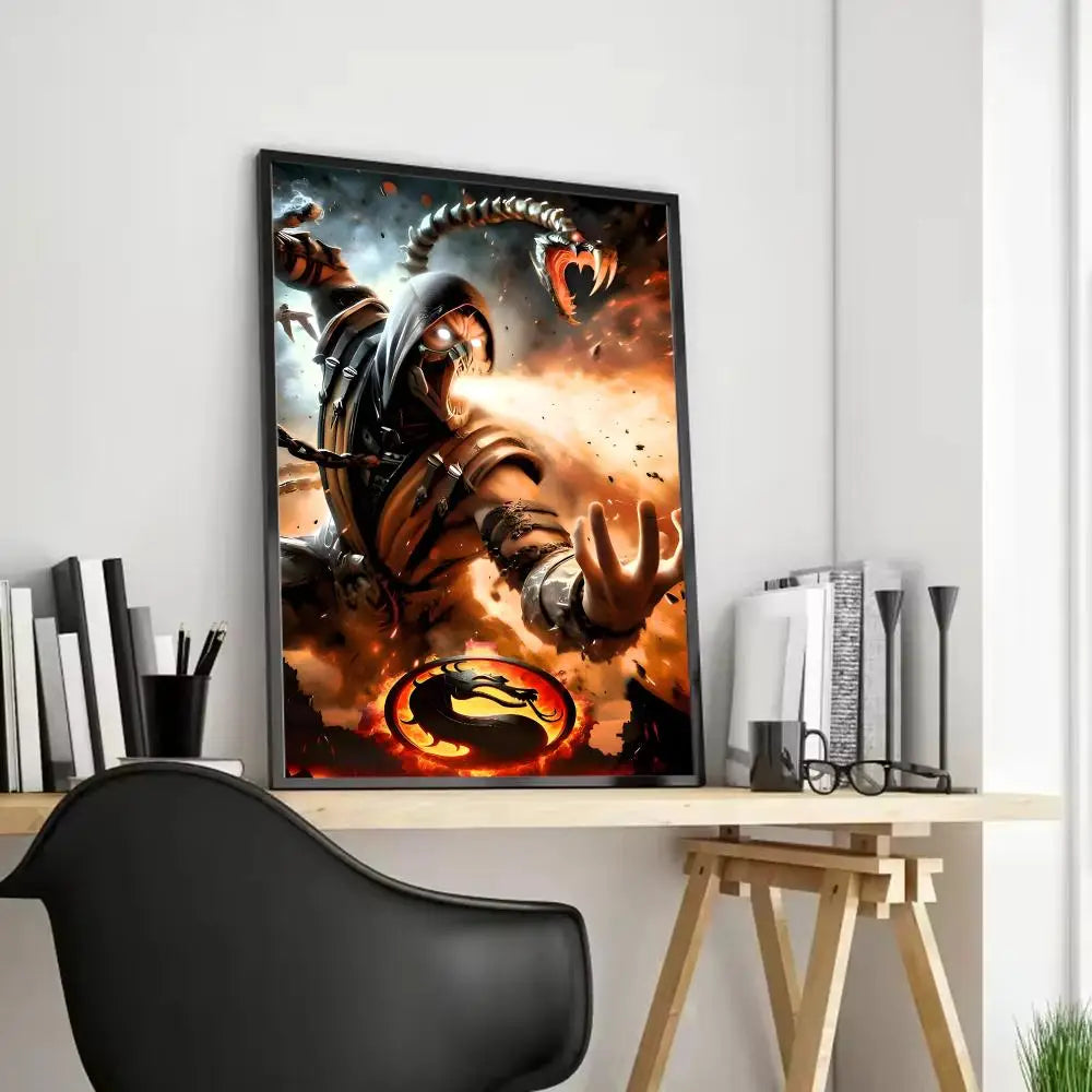 Mortal Kombat Canvas Wall Art Poster | Unframed Gaming Decor Canvas Wall Art Axl Black1 15X20cmFrameless