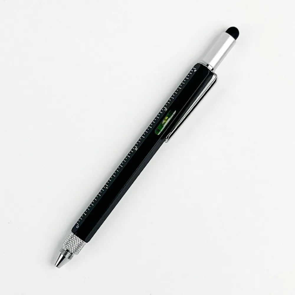 6-in-1 Metal Multi-Tool Pen – Spirit Level, Ruler & Ballpoint Multi-Tool Ballpoint Pen Axl Black