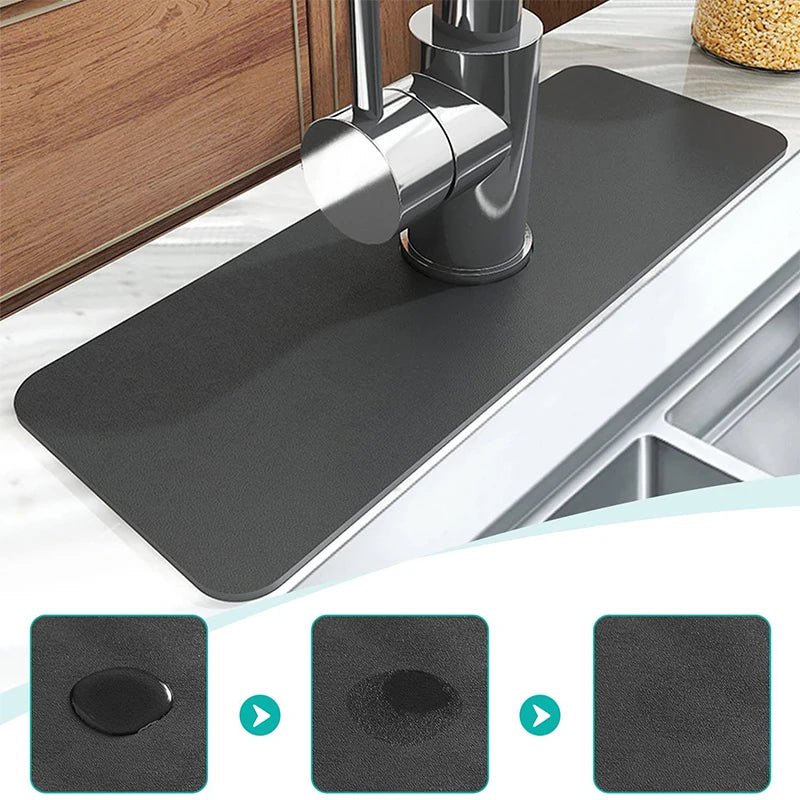 Diatomite Sink Splash Guard & Faucet Absorbent Drip Mat Faucet Drip Mat Axl