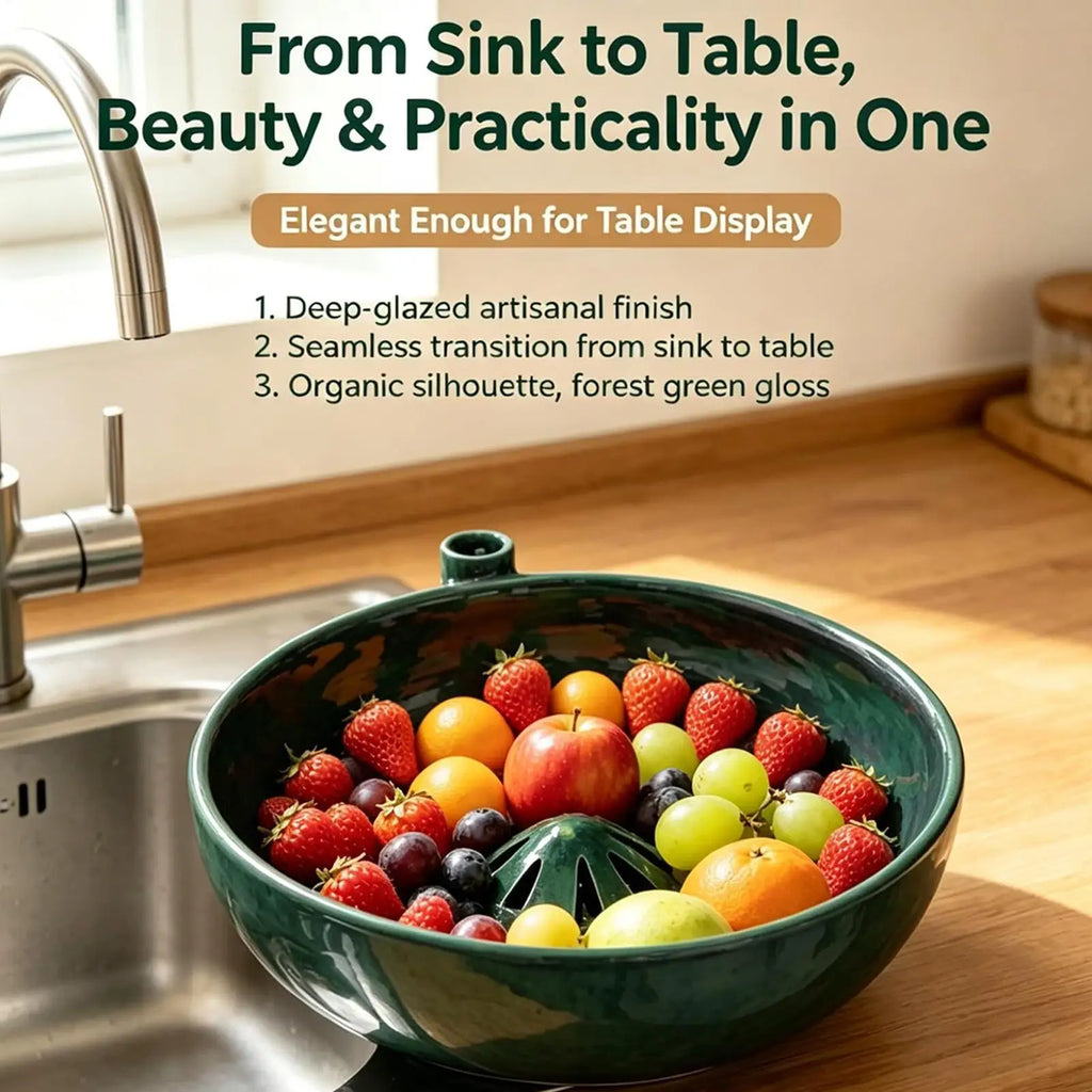 Rotating Fruit Washing Bowl – Berry & Vegetable Colander Fruit Washing Colander Axl As show