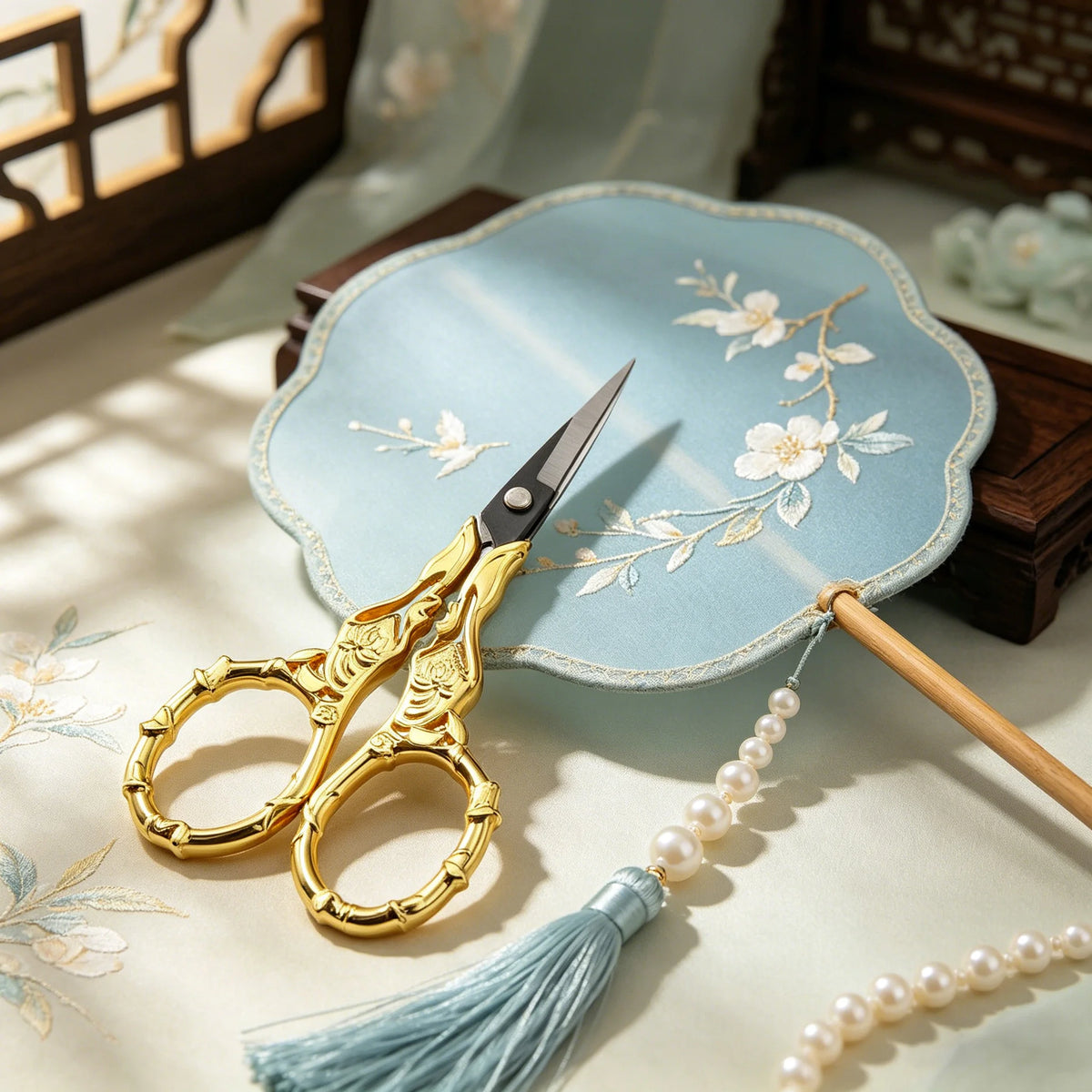 Premium Sewing Scissors – Sharp Embroidery & Fabric Craft Scissors Sewing Scissors Axl Scissors-Golden