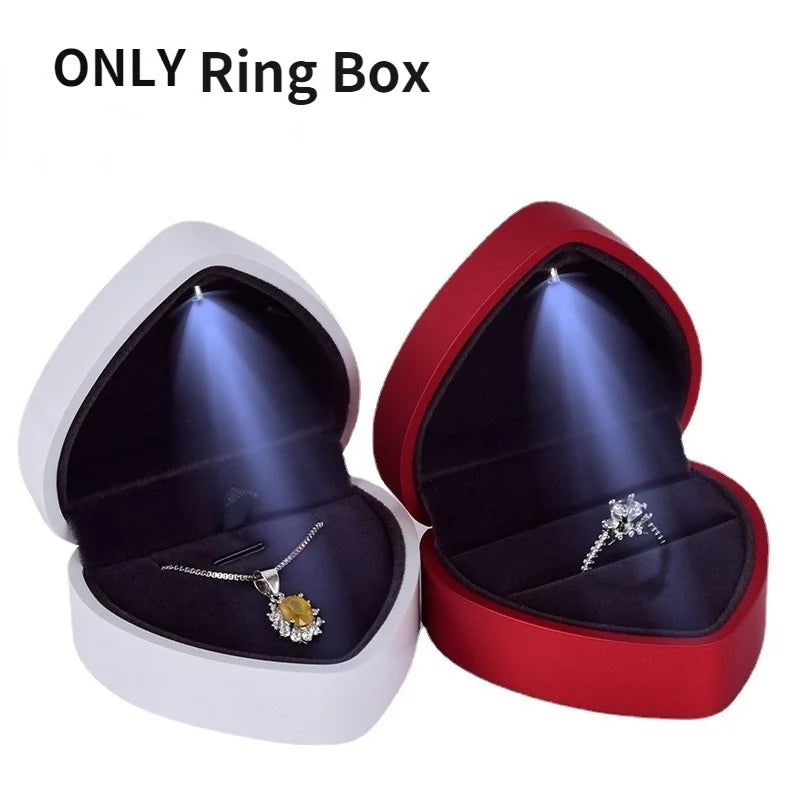 Heart Shape LED Light Ring Box – Jewelry Gift Storage Case LED Jewelry Box Axl
