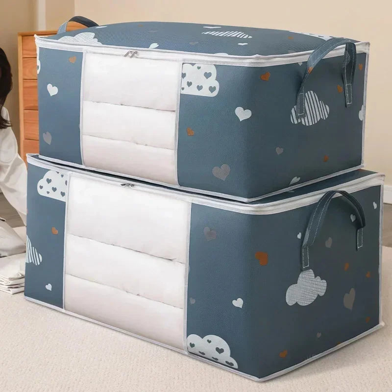 Large Storage Bag 50L–75L | Quilt, Duvet & Clothes Organizer Clothes Storage Bag Axl Navy Blue 50L(55x35x25cm)