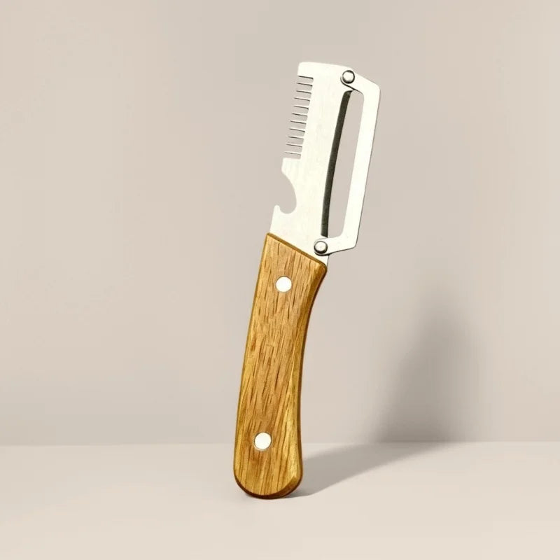 2-Piece Oak Handle Fruit & Vegetable Peeler Set | Stainless Steel Kitchen Peeler Set Axl 1pcs sawtooth