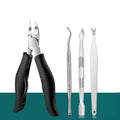 Professional Stainless Steel Pedicure Nail Clipper Set – 4 Pcs Pedicure Nail Clipper Set Axl black