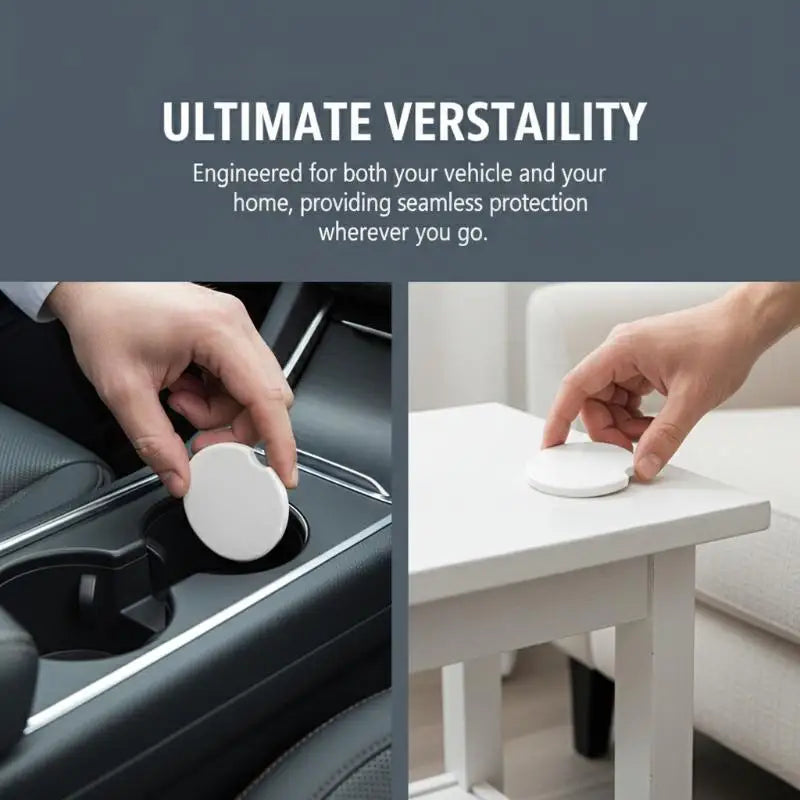 2-Pack Absorbent Ceramic Car Coasters – Universal Cup Holder Mat Car Cup Coaster Axl