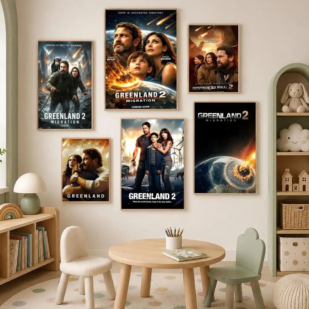 Greenland 2 Migration Movie Poster – Self-Stick HD PVC Wall Art Movie Wall Poster Axl