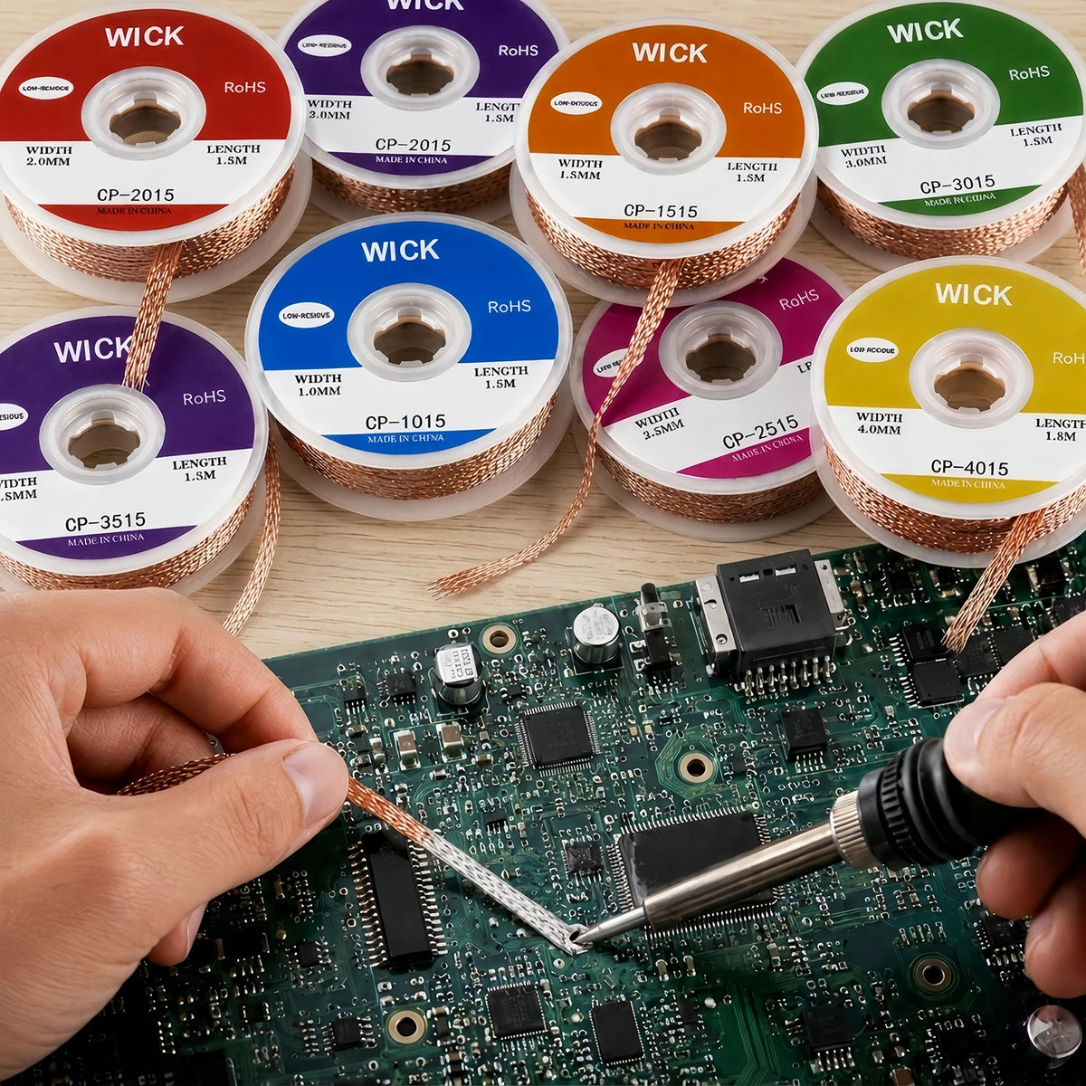 Desoldering Braid Wick Wire 2.0mm & 3.5mm | 1.5M Solder Remover Desoldering Braid Wick Axl Width1.5mmLength1.5M