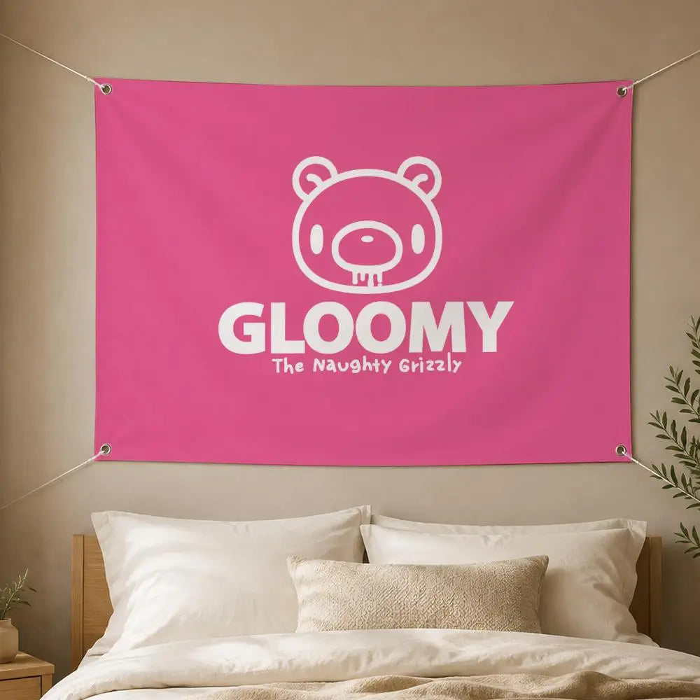 Gloomy Bear Wall Hanging Flag Banner – Indoor & Outdoor Decor Wall Flag Banner Axl