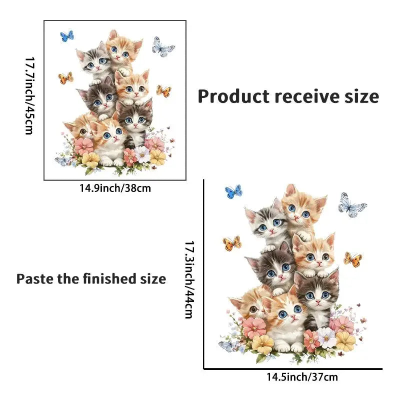 Cat Flower Butterfly Wall Stickers – Nursery & Home Decals Wall Decals Axl 1PC