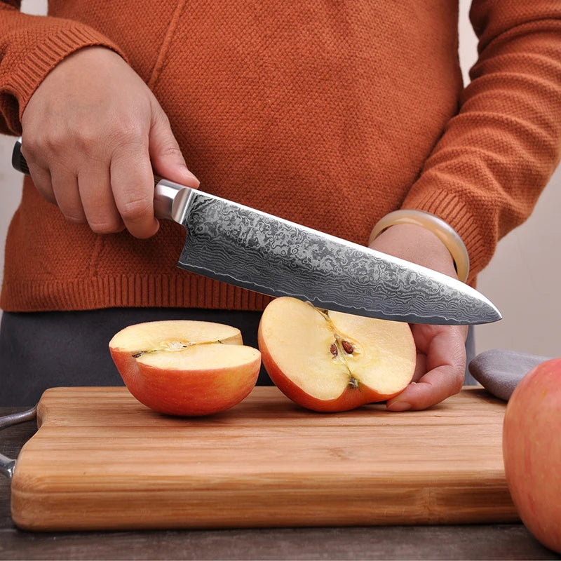Sunnecko 8" VG10 Damascus Steel Chef's Knife | Japanese Kitchen Damascus Chef's Knife Axl