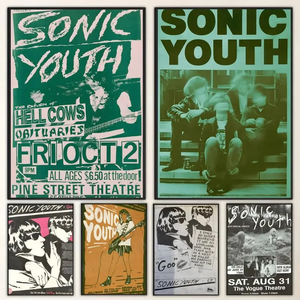 Sonic Youth Band HD Poster – Waterproof Sticky Wall Art Decor Music Wall Poster Axl