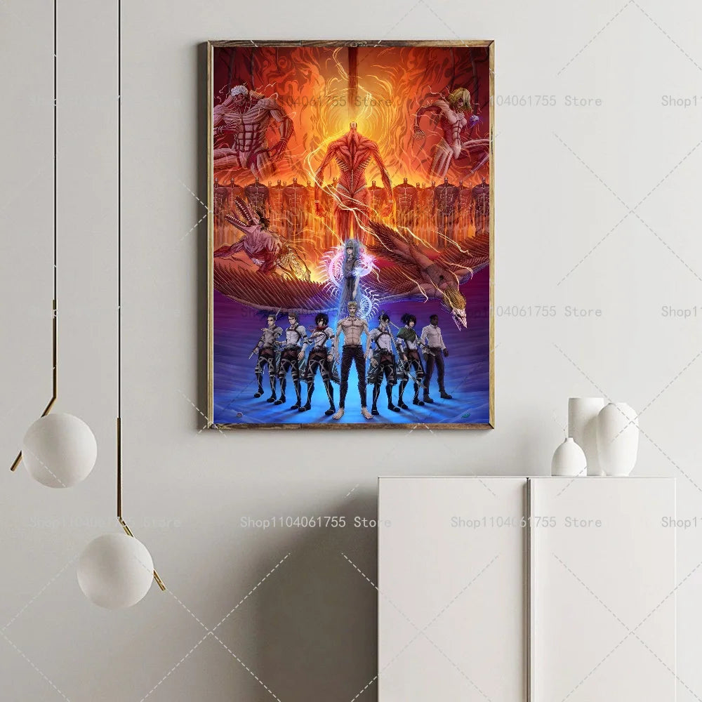 Attack on Titan Anime Wall Poster – Self-Adhesive Waterproof Art Anime Wall Poster Axl