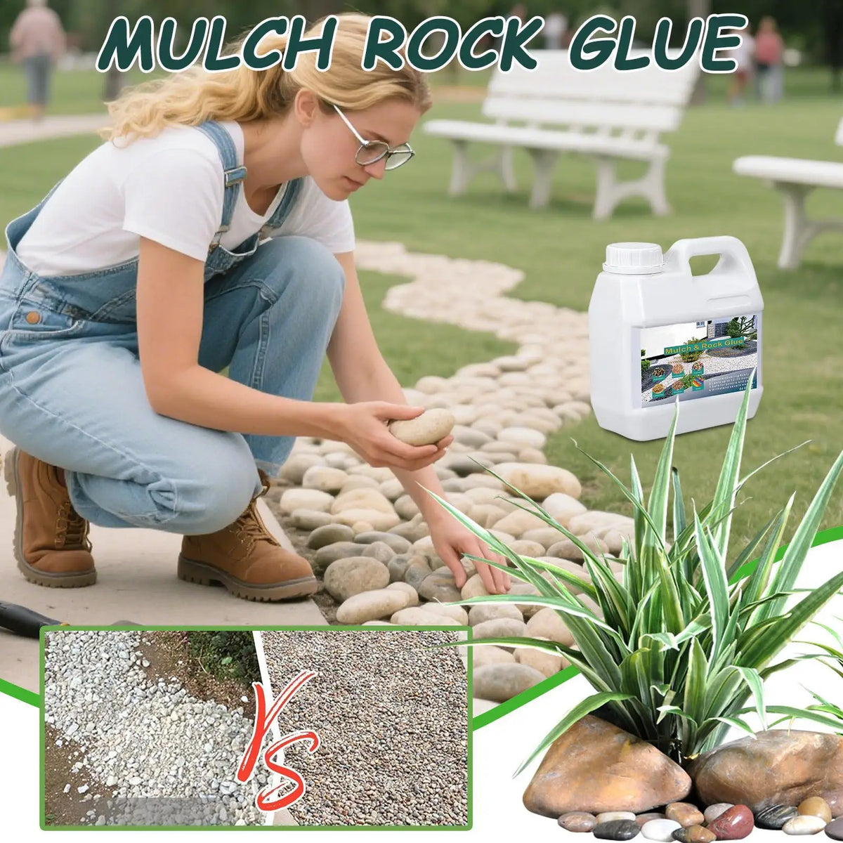 Rock Glue 64 oz – Strong Landscape Stone & Gravel Adhesive Landscape Stone Adhesive Axl