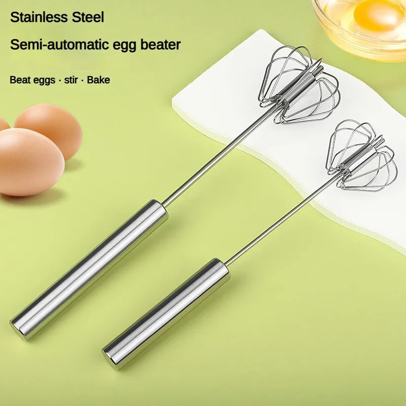 Stainless Steel Manual Egg Beater – Rotary Whisk for Baking Manual Egg Beater Axl