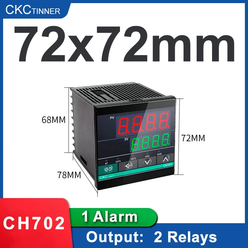 CKCTINNER REX-CH Dual Relay PID Temperature Controller LCD PID Temperature Controller Axl CH702-MM-AN