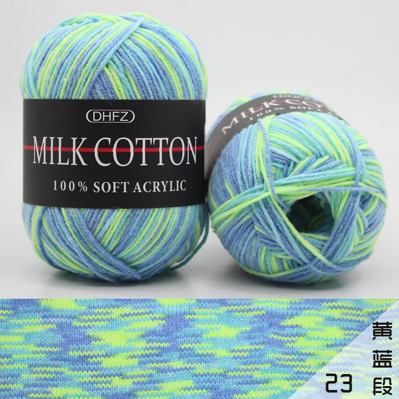 Mixed Colour Cotton Knitting Yarn 50g – Soft Crochet Wool Knitting Yarn Axl Blue