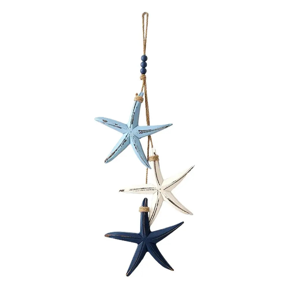 Blue Starfish Hanging Decor | Coastal Nautical Beach Wall Ornament Wall Hanging Decor Axl A