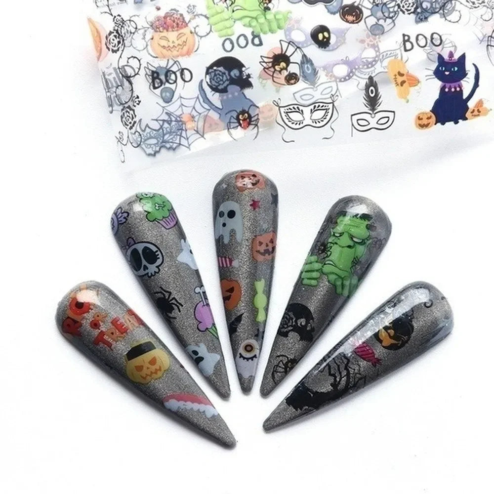 Holographic Nail Art Stickers – Christmas & Halloween 3D Decals Nail Art Stickers Axl