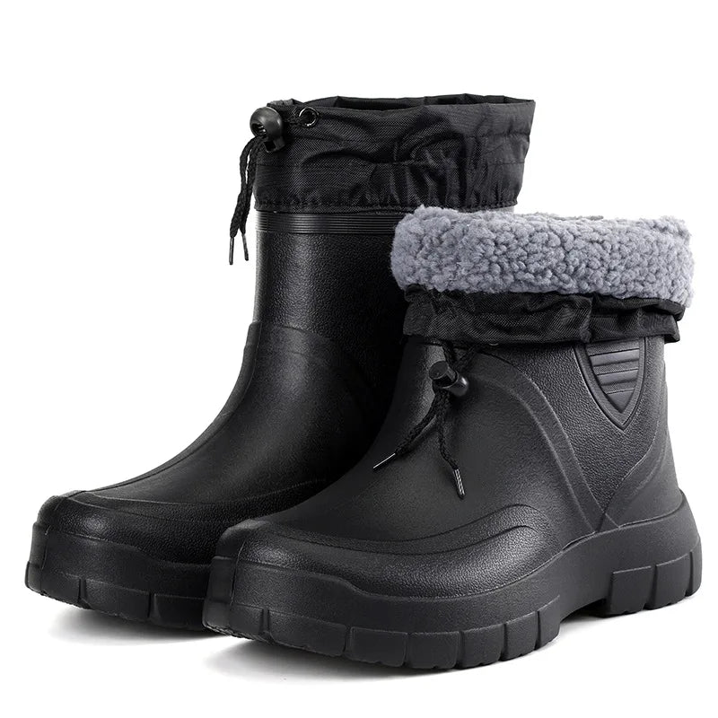 Men's Waterproof Ankle Rain Boots – Lightweight Slip-On Men's Rain Boots Axl