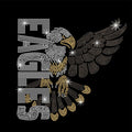 Eagle Rhinestone Iron-On Appliqué – Crystal Glass Patch 21x30cm Rhinestone Iron-On Patch Axl AECH04-17739