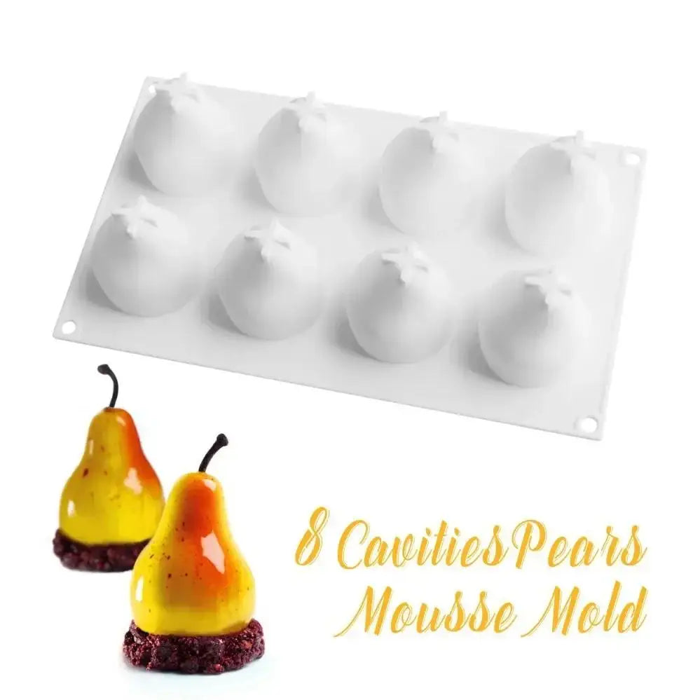 Silicone Fruit Mousse Cake Molds – 3D Dessert Baking Moulds Silicone Cake Mold Axl Pear