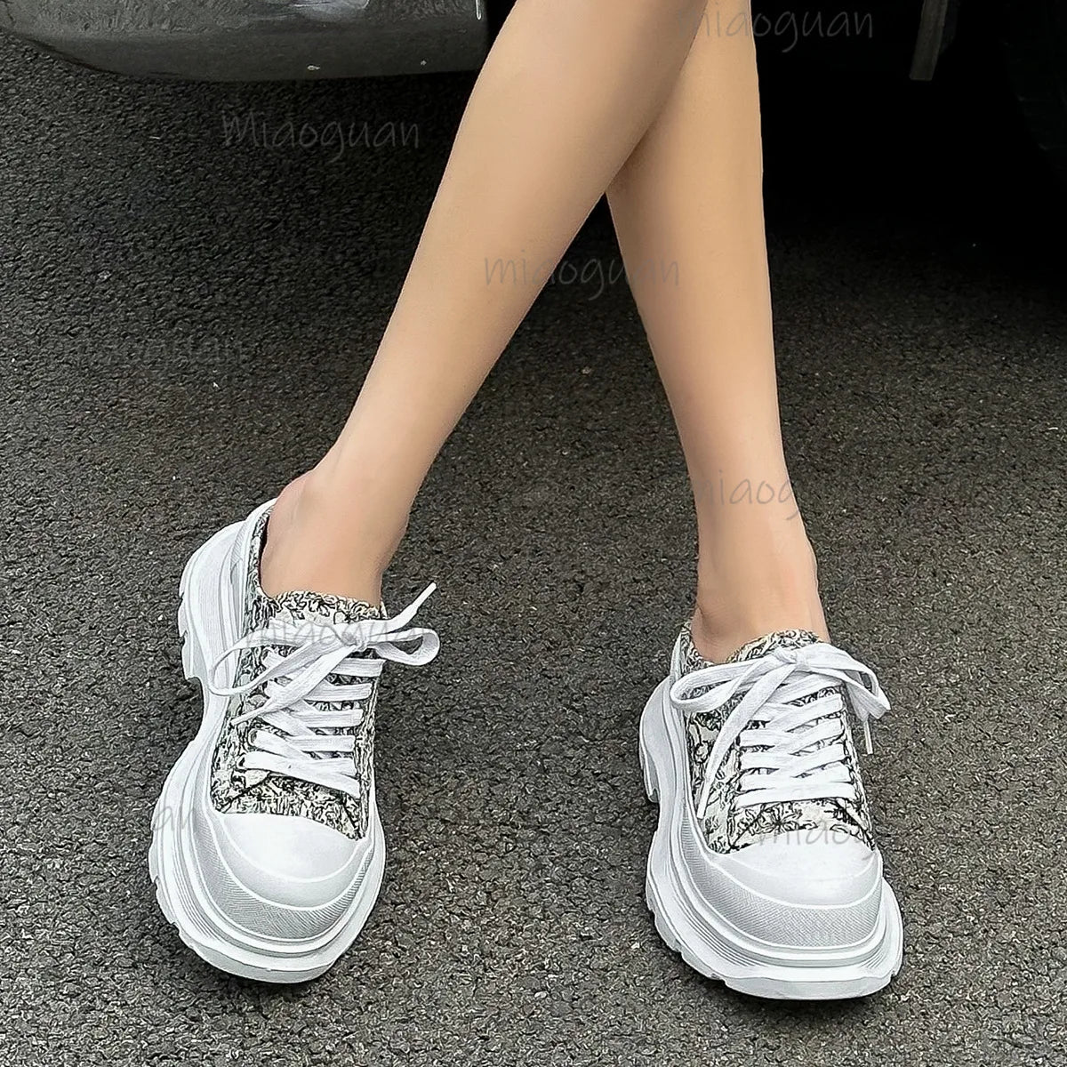 Women's Chunky Platform Canvas Wedge Slip-On Slippers Platform Wedge Slippers Axl