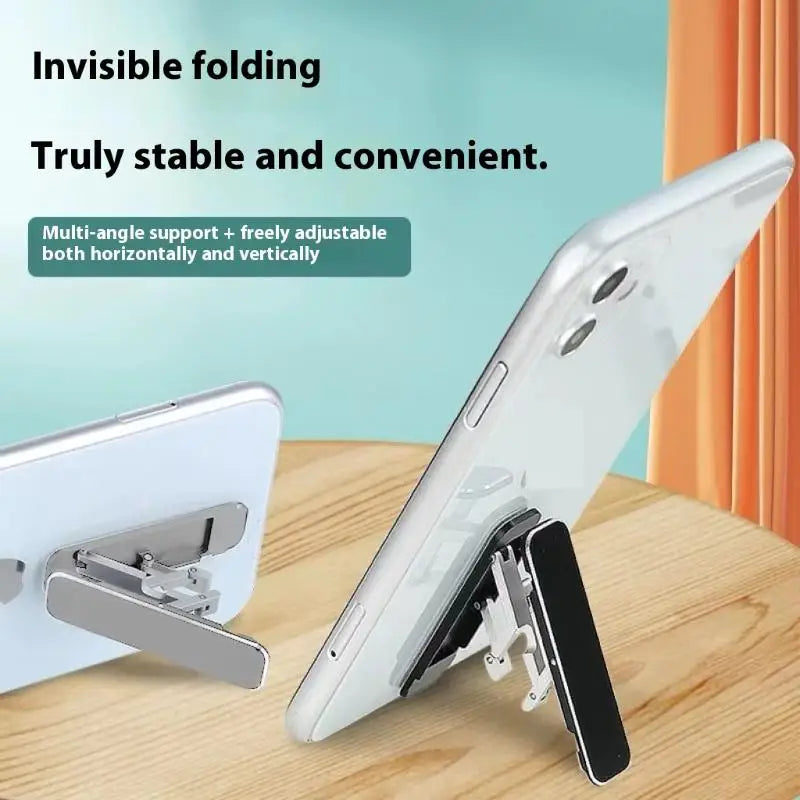 Mini Foldable Phone Stand – Aluminum Alloy Adjustable Desk Mount Phone Stand Axl