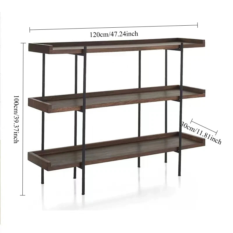 Nordic 3-Tier Wooden Storage Rack | Modern Space-Saving Shelf Wooden Storage Rack Axl Length 120
