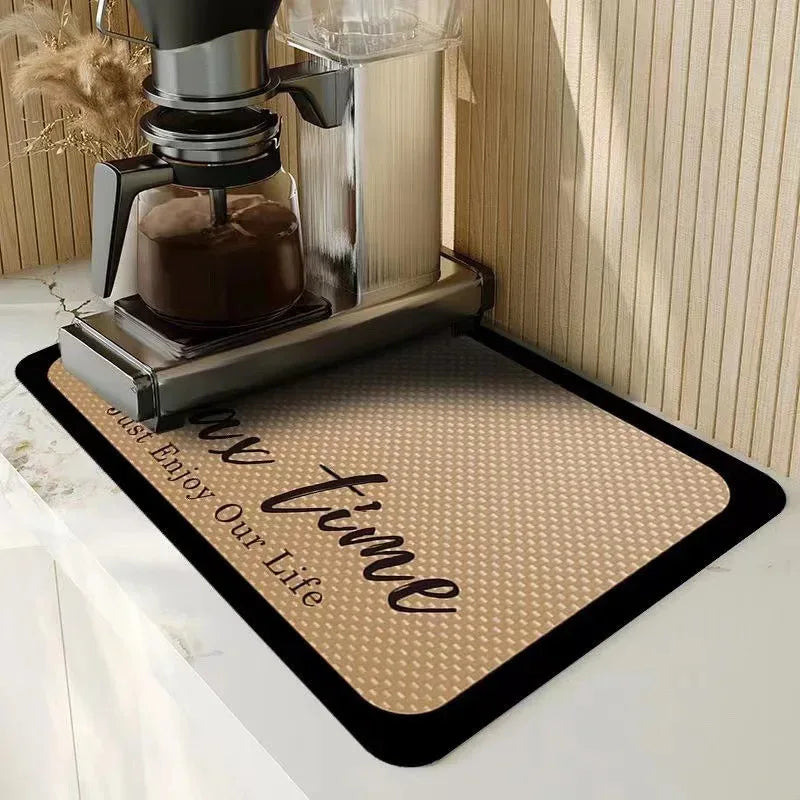Diatom Mud Coffee Machine Mat – Absorbent Counter Drip Pad Kitchen Counter Mat Axl