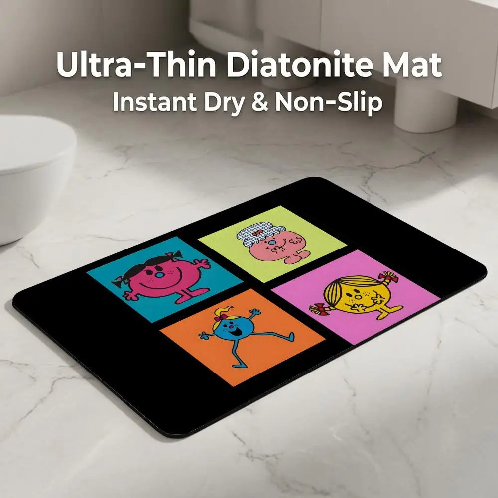 Cartoon Mr. Men Diatomite Bath Mat – Quick Dry & Non-Slip Diatomite Bath Mat Axl