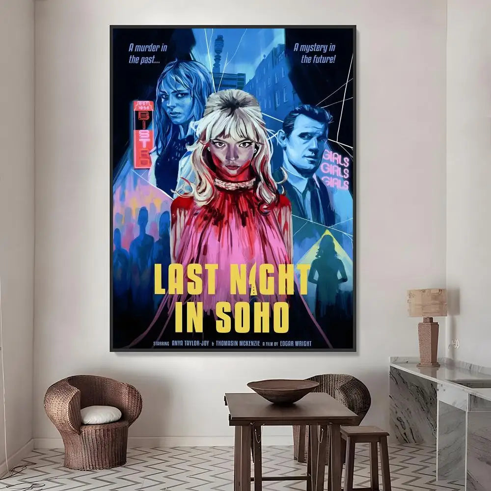Last Night in Soho Movie Poster Waterproof PVC Stickers Movie Poster Sticker Axl White11 60X90cmNoframe