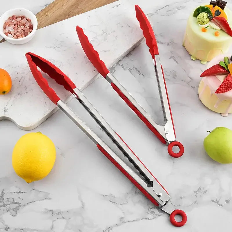 9 & 12 Inch Silicone Tip Stainless Steel Kitchen Tongs Set Kitchen Tongs Set Axl
