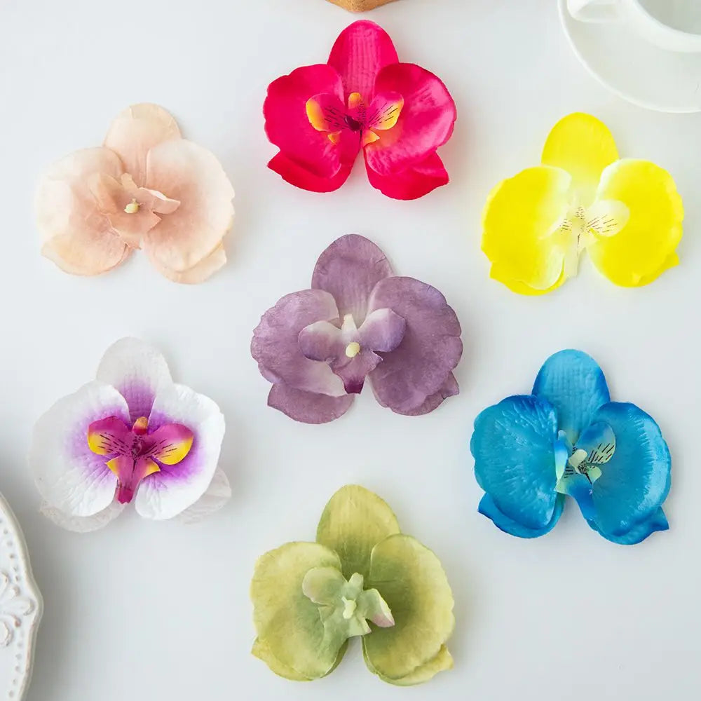 Artificial Silk Orchid Flower Heads 20/40 Pcs – DIY Decor Artificial Flower Heads Axl