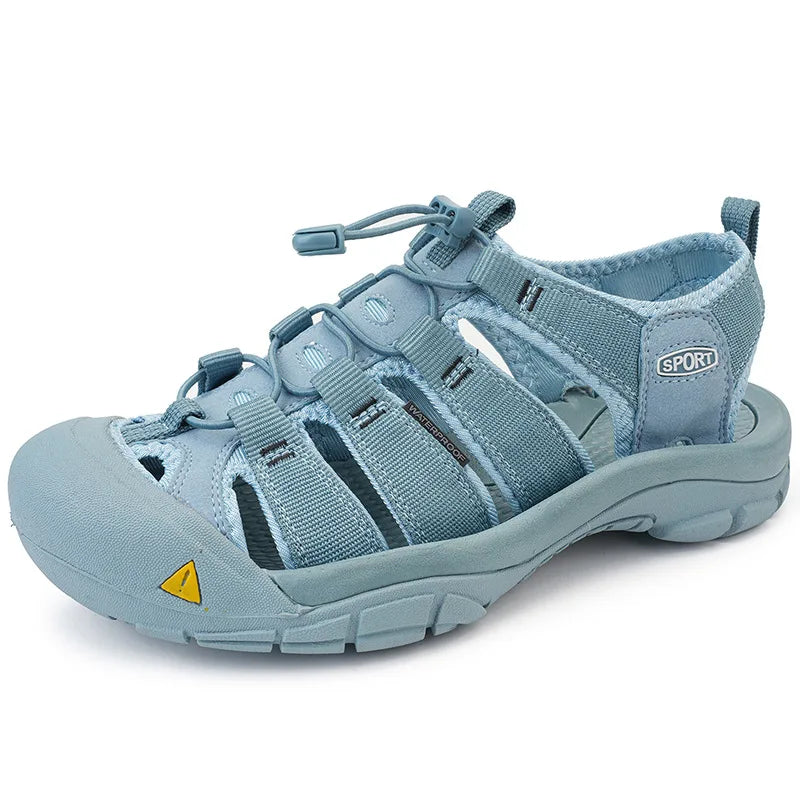 Men's Thick Sole Slip-On Beach Sandals – Lightweight Casual Men's Sandals Axl Blue 48
