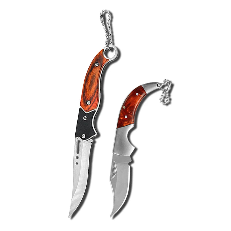 Stainless Steel Folding Pocket Knife – EDC Utility Keychain Folding Pocket Knife Axl A and B