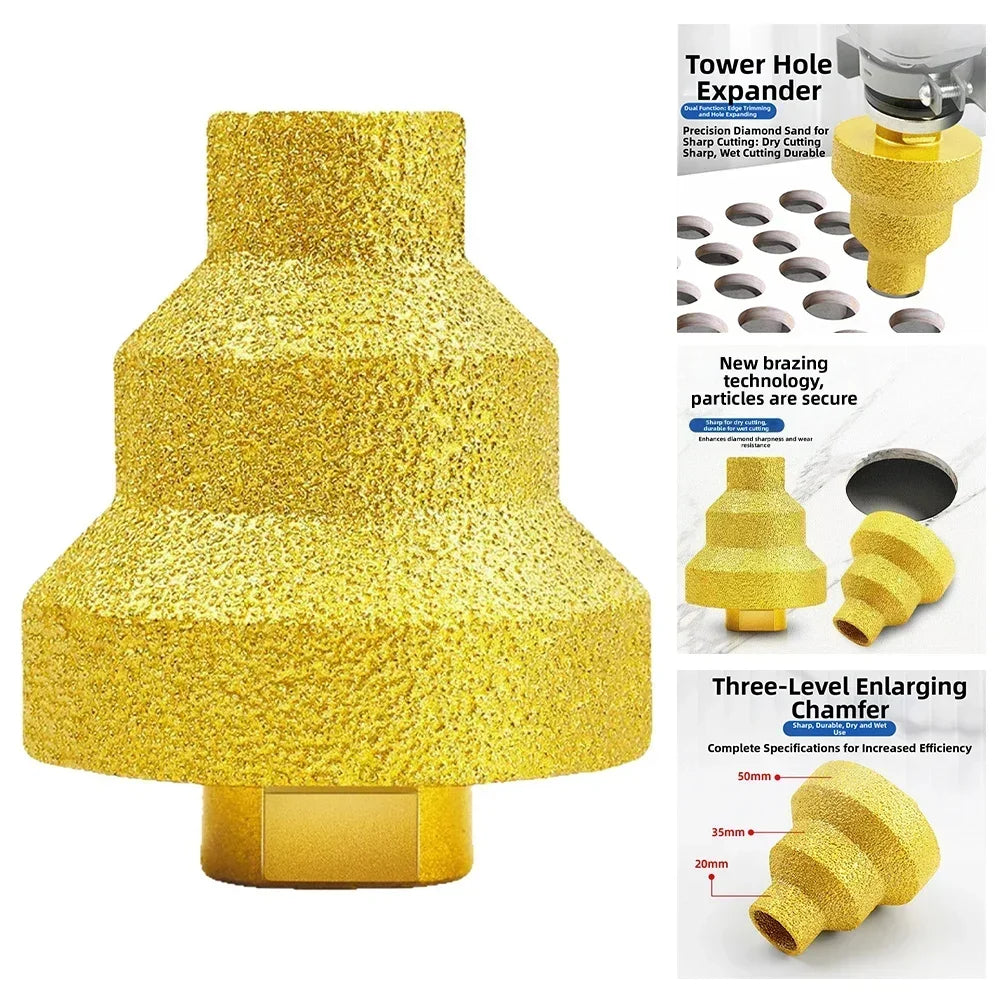 2-Pc Step Core Drill Bit Set – Glass, Granite, Marble & Tile Step Core Drill Bit Axl