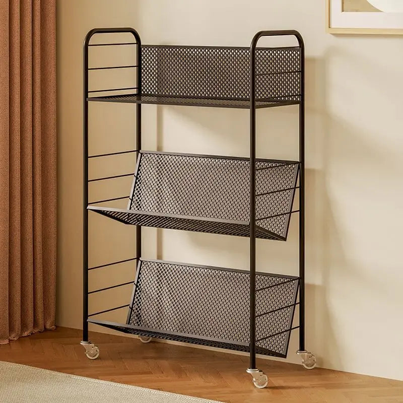 Nordic 3-Tier Rolling Metal Storage Shelf with Wheels Rolling Storage Shelf Axl