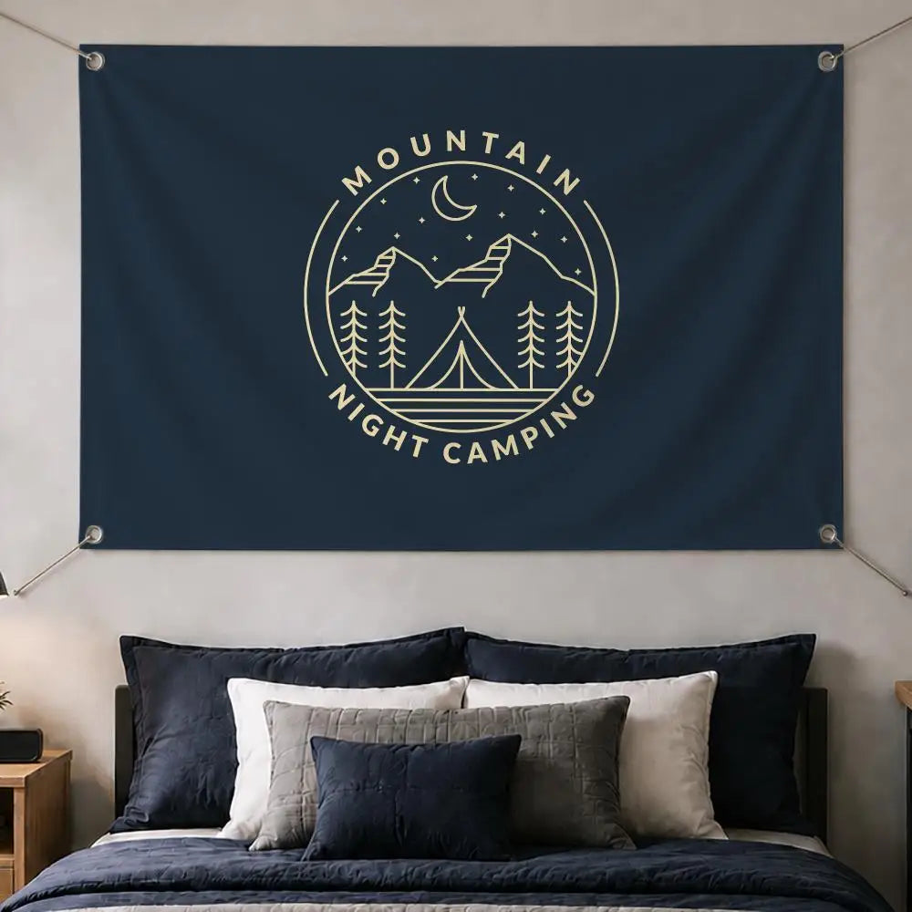 Camping Outdoor Logo Flag Banner – Wall Decor Indoor & Outdoor Wall Flag Banner Axl