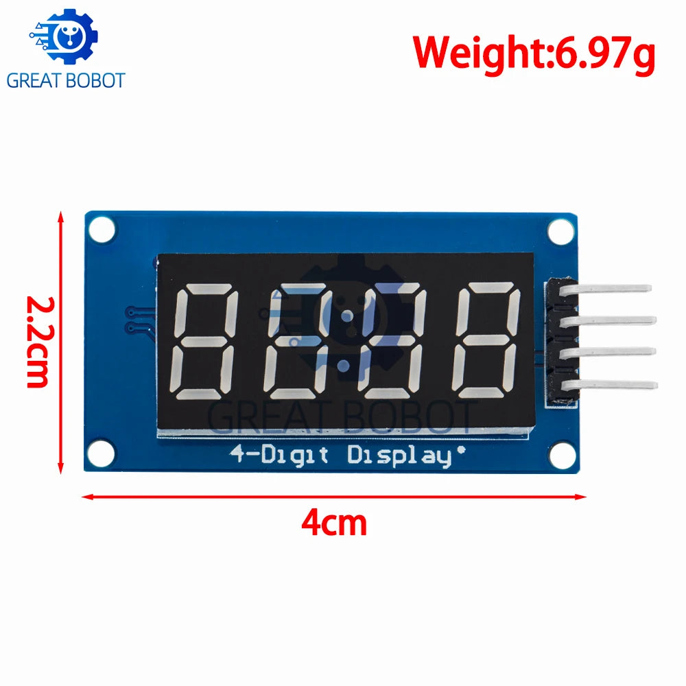 TM1637 4-Digit 7-Segment LED Display Module for Arduino LED Display Module Axl