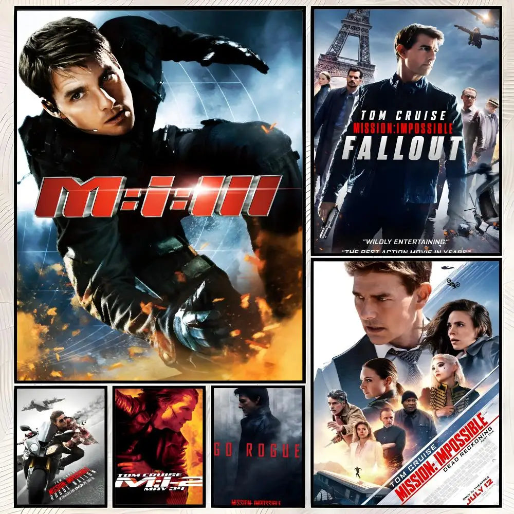 Mission Impossible Self-Stick HD PVC Wall Poster | Waterproof Wall Art Poster Axl