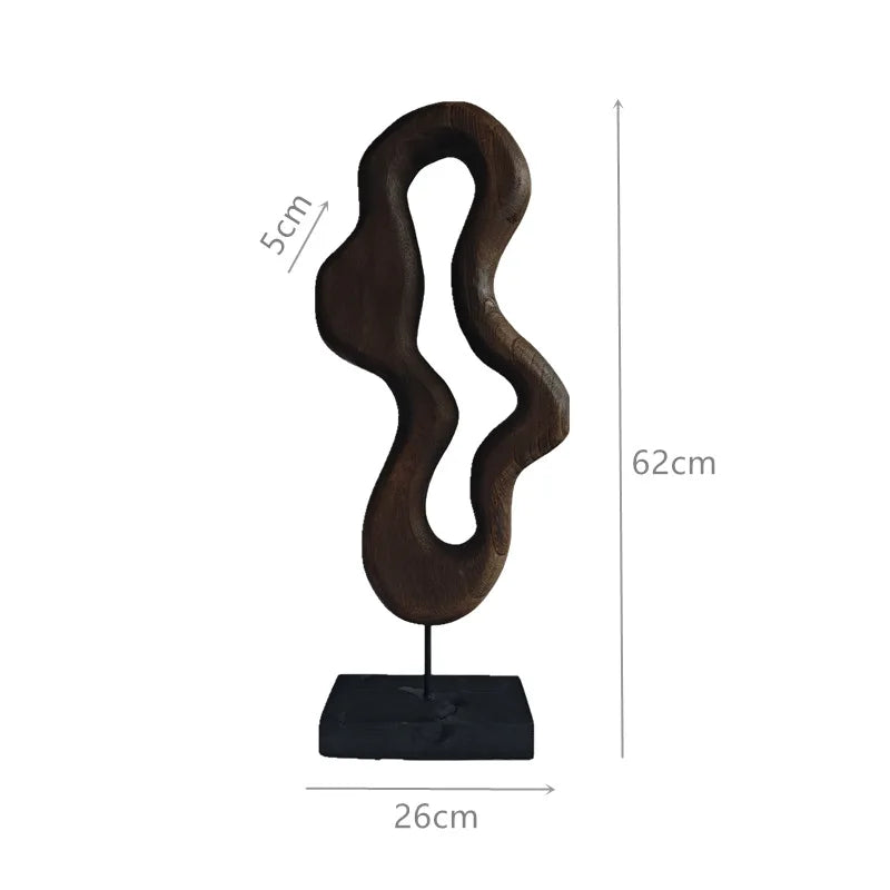 Solid Wood Figurines – Modern Minimalist Desktop Ornaments Wood Figurines Axl 251005