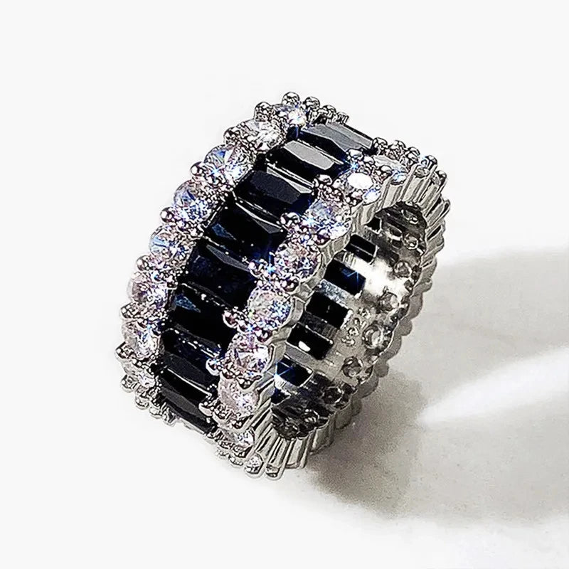 Huitan Women's Cubic Zirconia Pave Wedding Band Ring Fashion Ring Axl F1211 10