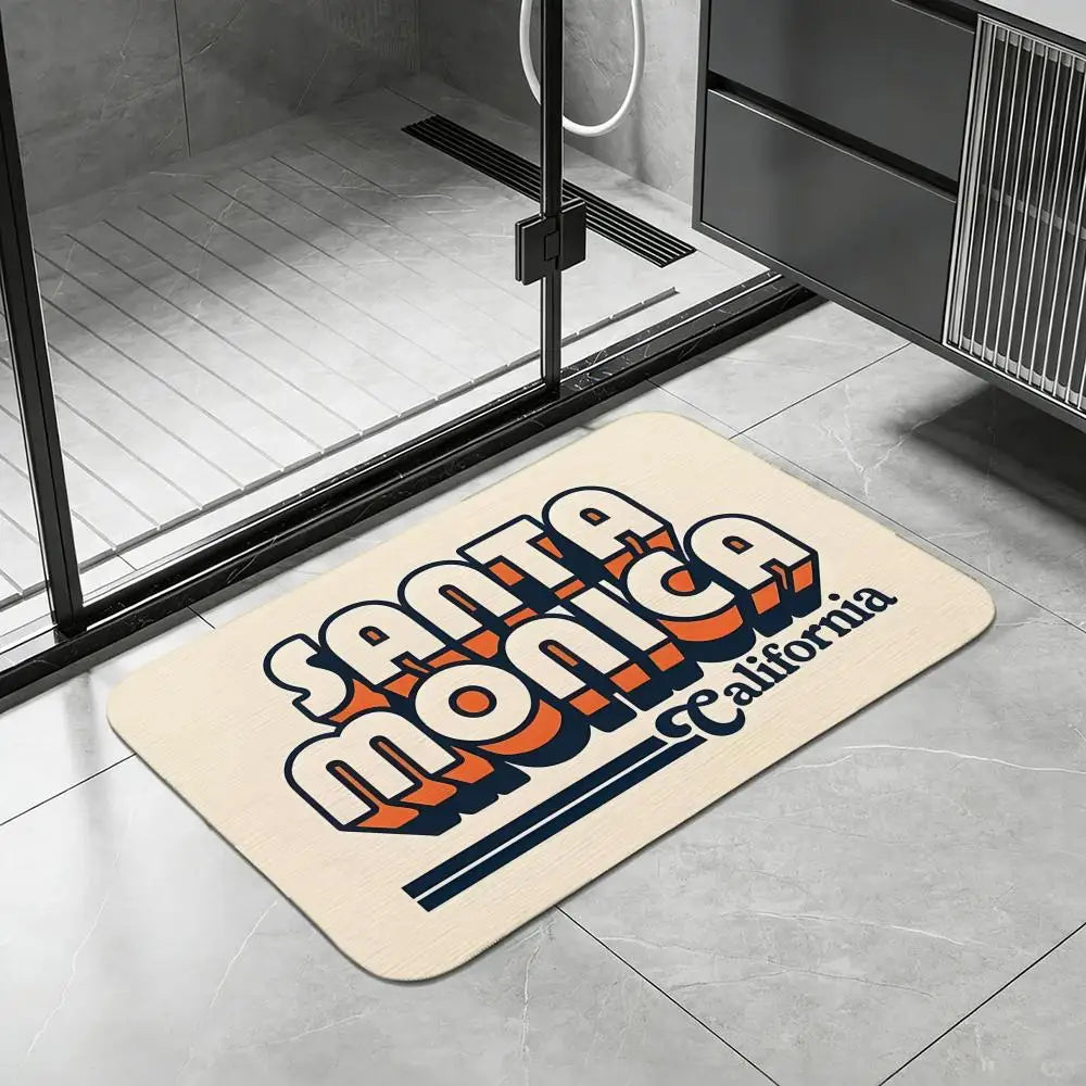 Route 66 Diatomite Bath Mat – Quick-Dry Anti-Slip Floor Mat Diatomite Bath Mat Axl White9 30x45cm
