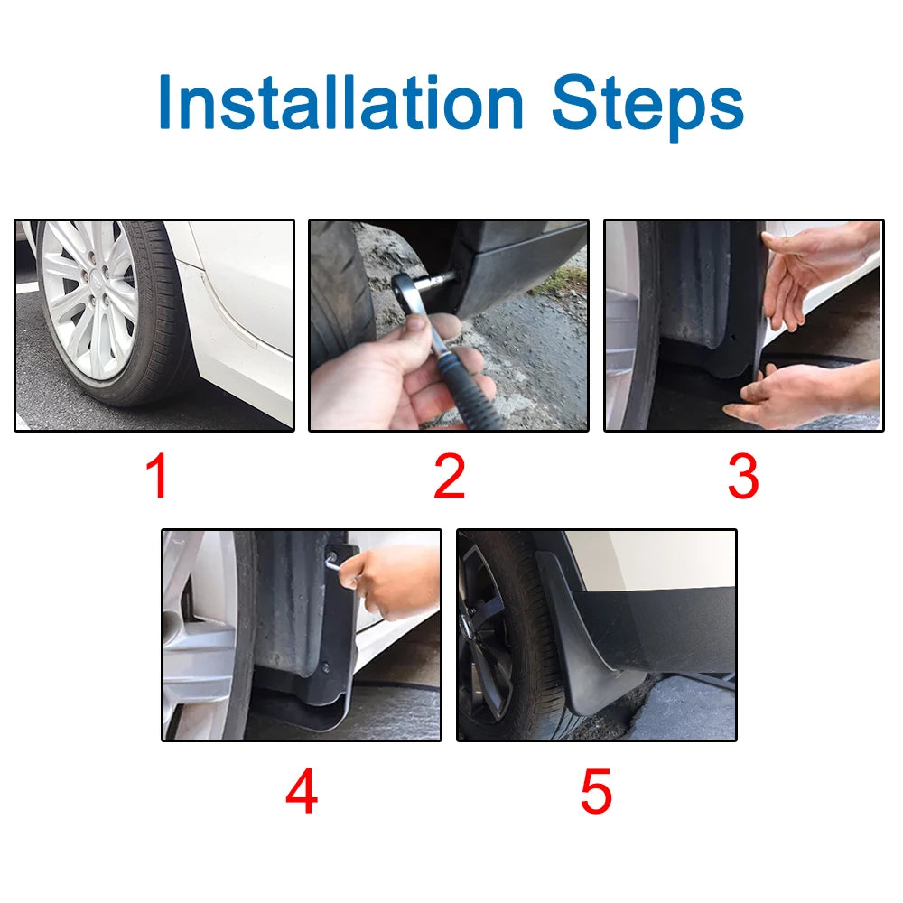 VW Touran & Caddy Mud Flaps – 4-Piece ABS Splash Guard Set Mud Flaps Set Axl