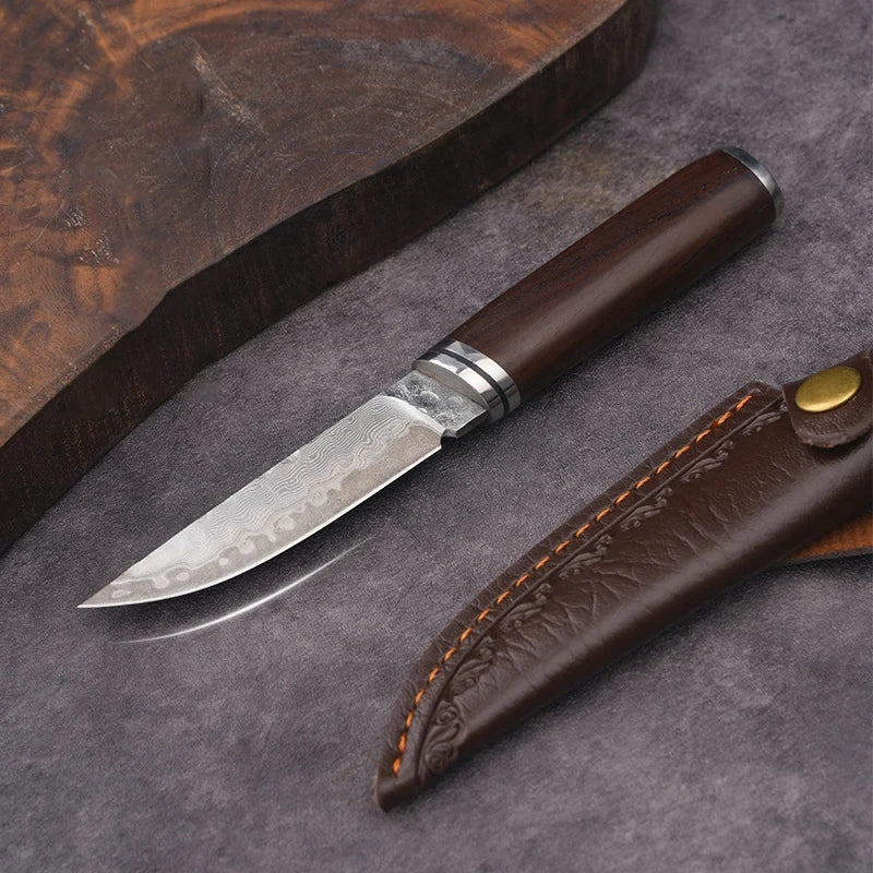 Damascus Pattern Chef Knife 10Cr15MoV Steel | COOKCRAZE 3-Inch Damascus Chef Knife Axl