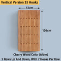 Solid Wood Wall-Mounted Coat Rack – Piano Key Hook Design Wall-Mounted Coat Rack Axl Alder 55X105CM