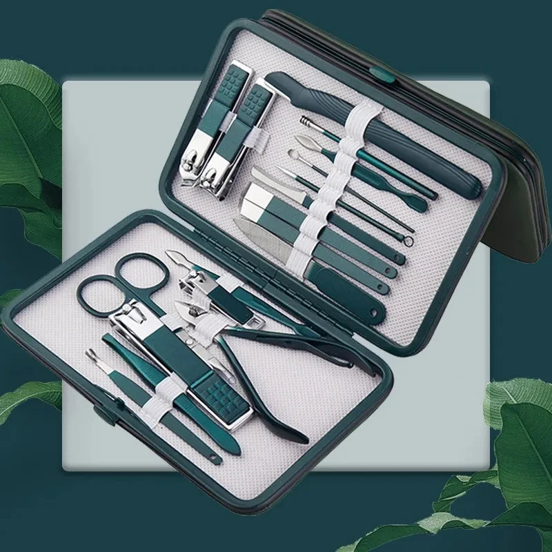 Professional Stainless Steel Manicure Set – 7-18 Piece Nail Kit Manicure Nail Kit Axl