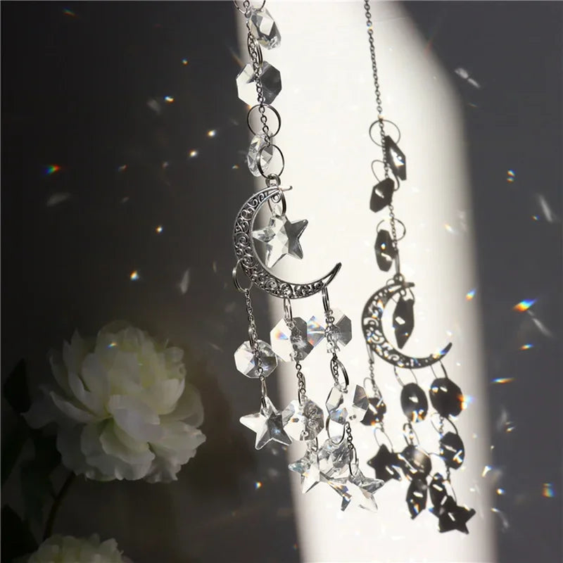 Crystal Rainbow Suncatcher Glass Hanging Pendant – Garden Decor Crystal Suncatcher Axl